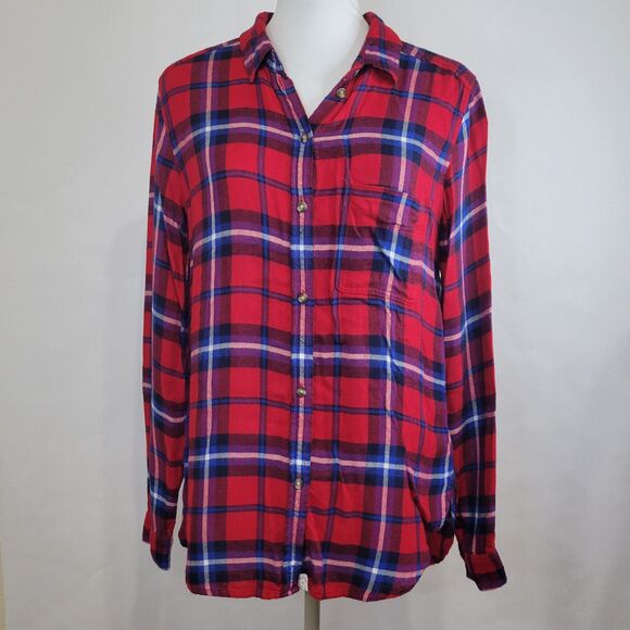 American Eagle Outfitters Ahh-mazingly Soft boyfriend fit plaid shirt size small - Picture 1 of 7